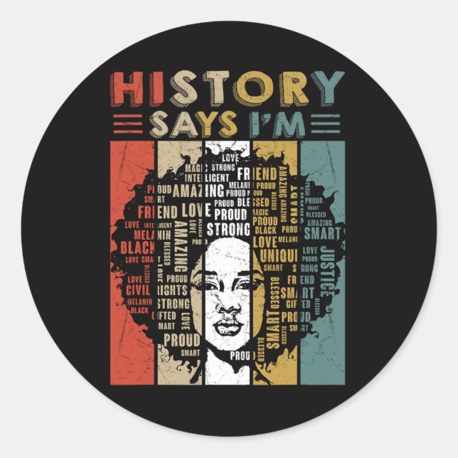 Sticker Rond Black Afro Woman (Devant)