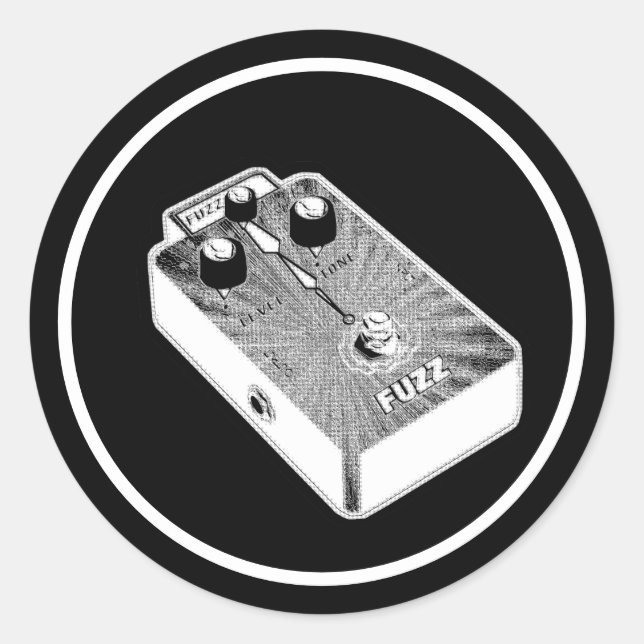 Sticker Rond Black and White Fuzz (Devant)