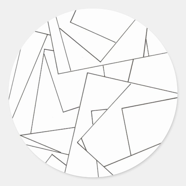 Sticker Rond Black And White Geometric (Devant)