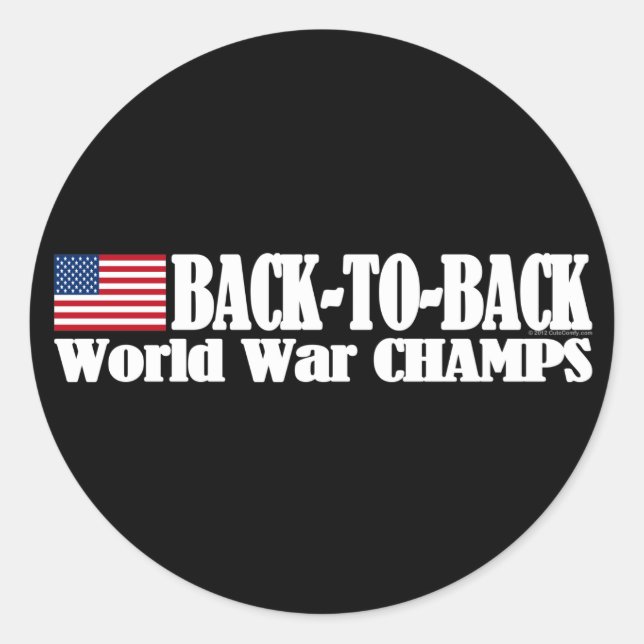 Sticker Rond Black Back-to-Back USA Champs (Devant)