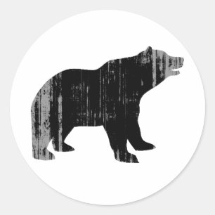 Sticker Rond BLACK BEAR en détresse