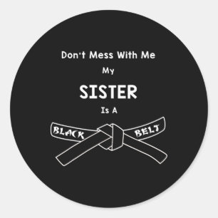 Sticker Rond Black Belt Karate Shirt Comt Hapkido Martial Arts