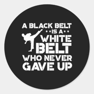 Sticker Rond Black Belt Shirts Taekwondo Karate Cadeau