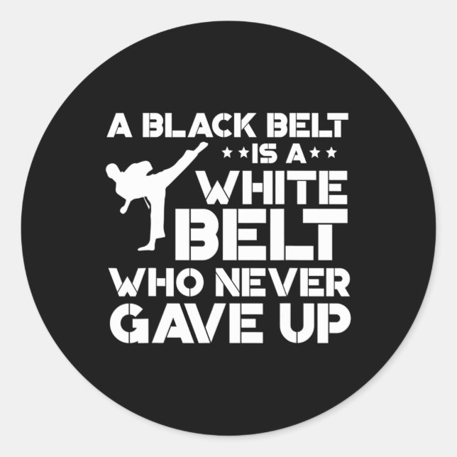Sticker Rond Black Belt Shirts Taekwondo Karate Cadeau (Devant)