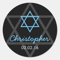 Black Blue Star de David Personnalisé Bar Mitzvah