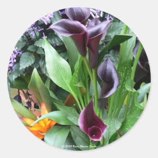 Sticker Rond Black Calla Lilies