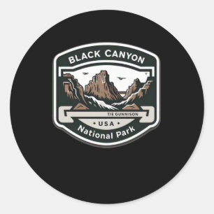 Sticker Rond Black Canyon Of The Gunnison National Park Logo St