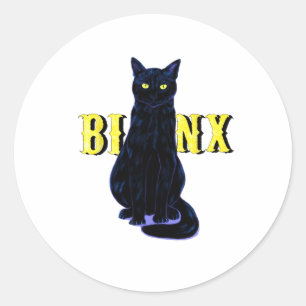 Sticker Rond Black Cat Binx Halloween fête des cadeaux