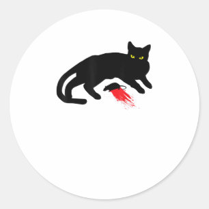Sticker Rond Black Cat Killer instincts Dead Mouse Punk Goth