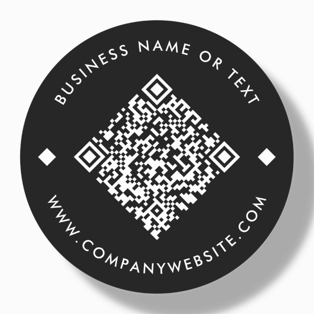 Sticker Rond Black | Code QR personnalisé professionnel (Créateur téléchargé)