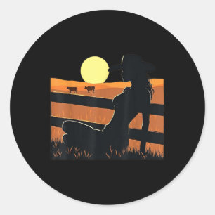 Sticker Rond Black Cowgirl Western Rodeo Melanin Histoire noire