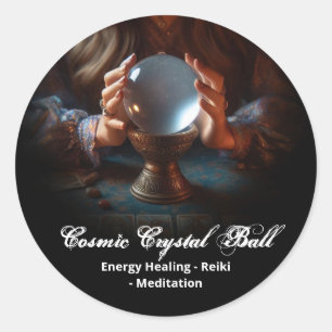 Sticker Rond Black Crystal ball Energy Reiki Yoga Meditation