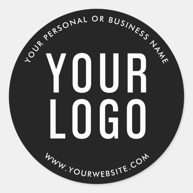 Sticker Rond Black Custom Business Logo Company (Devant)