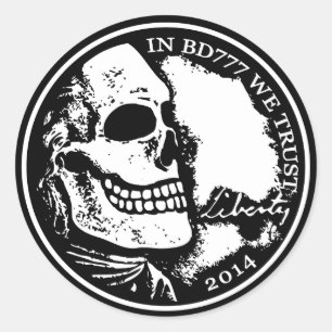 Sticker Rond Black Death 777 - Liberty