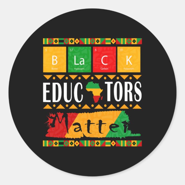 Sticker Rond Black Educators Probleme Black History Moth Pride (Devant)