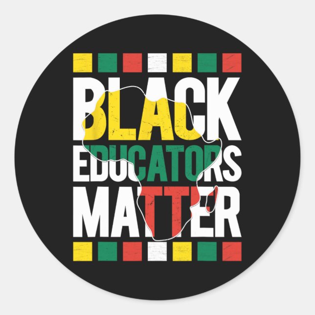 Sticker Rond Black Educators Probleme Black History Moth Pride (Devant)