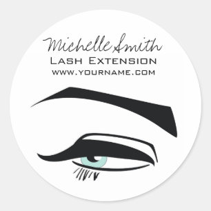Sticker Rond Black Eyeliner bleu oeil henné icône de maquillage