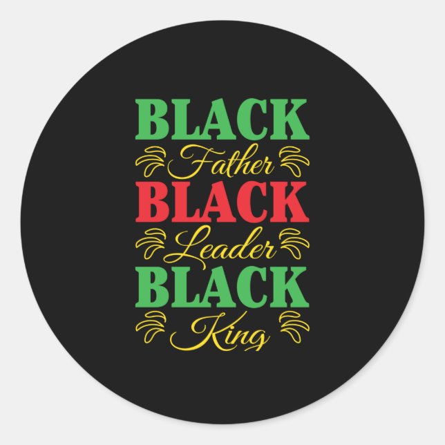 Sticker Rond Black Father Black Leader (Devant)