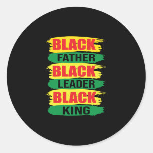 Sticker Rond Black Father Black Leader King