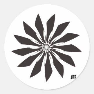 Sticker Rond black geometry flower