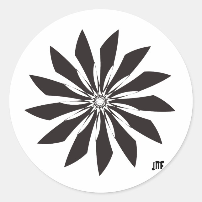 Sticker Rond black geometry flower (Devant)