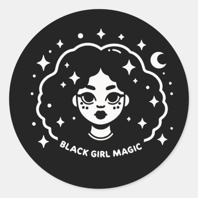 Sticker Rond Black girl (Devant)