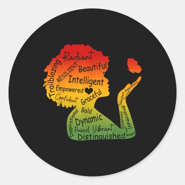 Sticker Rond Black Girl Magic Black History JunetDix Femmes (Devant)
