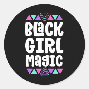 Sticker Rond Black Girl Magic Black History Mois Pour Les Fille
