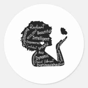 Sticker Rond Black Girl Magic-noir Histoire Mois Vêtements