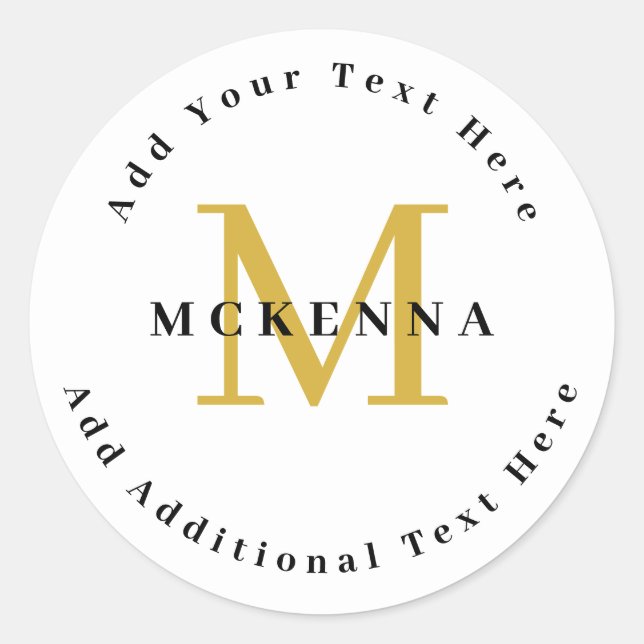 Sticker Rond Black Gold Business Professional Logo Branding (Devant)