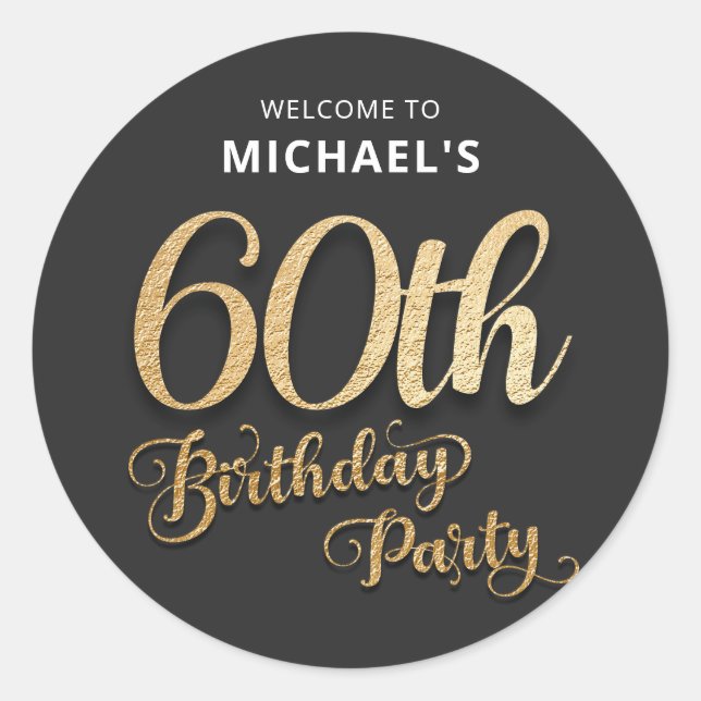 Sticker Rond Black Gold Foil 60e anniversaire (Devant)