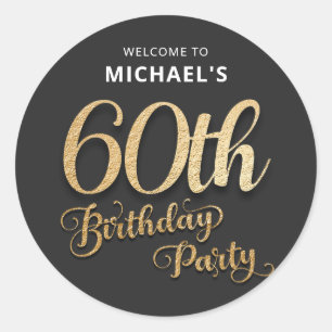 Sticker Rond Black Gold Foil 60e anniversaire