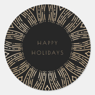 Sticker Rond Black & Gold sunburframe art déco Vacances