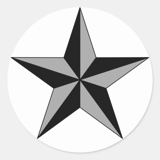 Sticker Rond Black Grey Star sur Cercle (Devant)