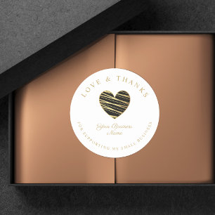 Sticker Rond Black Heart Love & Merci Soutien aux petites entre