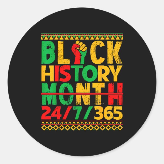Sticker Rond Black History Is American History African Men Wome (Devant)