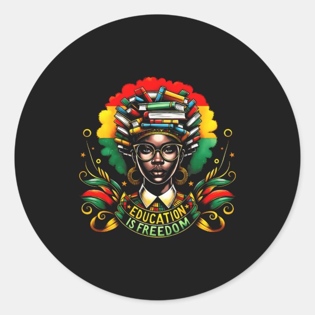 Sticker Rond Black History Month Black Leaders African American (Devant)
