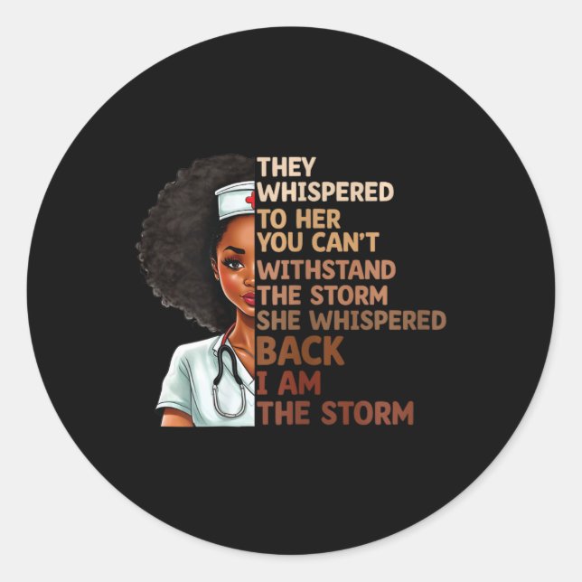 Sticker Rond Black History Moth Nurse Fier Black African Amer (Devant)