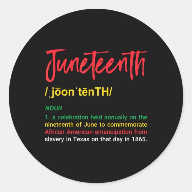 Sticker Rond Black History Retro Junet1 Définition Libre Ish (Devant)