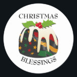Sticker Rond Black History USA Drapeau CHRISTMAS PUDING<br><div class="desc">Fun,  Black History USA Drapeau CHRISTMAS PUDDING autocollants dans des couleurs rasta de rouge,  jaune,  vert et noir,  avec texte personnalisable qui dit NOËL BÉNÉDICES,  afin que vous puissiez remplacer et personnaliser avec votre propre salutation. Cela ferait un grand autocollant afro-américain caribéen pour les vacances.</div>