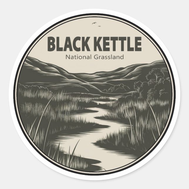 Sticker Rond Black Kettle National Grassland Stream (Devant)