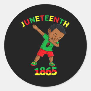 Sticker Rond Black King JunetDix Melanin Brown Skin Boys