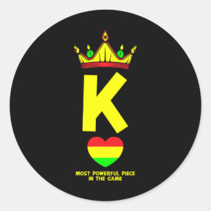 Sticker Rond Black King La Pièce La Plus Puissante Dans Le Jeu