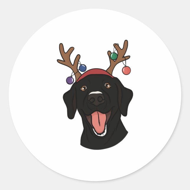 Sticker Rond Black Lab de Christmas (Devant)