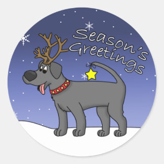 Sticker Rond Black Lab de Christmas