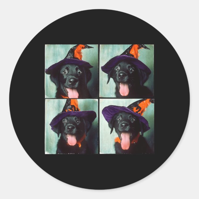 Sticker Rond Black Lab Halloween (Devant)