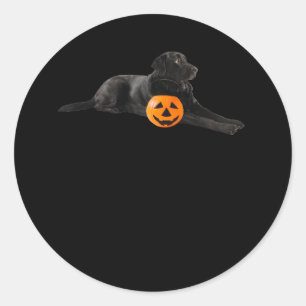 Sticker Rond Black Lab Mutt Chien Chien Chien Chien Halloween C