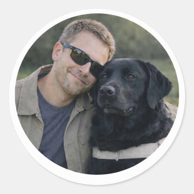 Sticker Rond Black Labrador Guide Dog Partnership – (Devant)