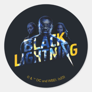 Sticker Rond Black Lightning Heroes