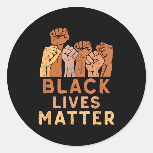 Sticker Rond Black Lives Blm Human Rights Black History Month  (Devant)